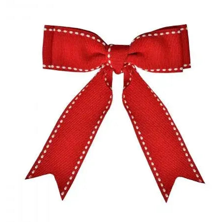 Red and White Stitched Christmas Bow Horse Tack