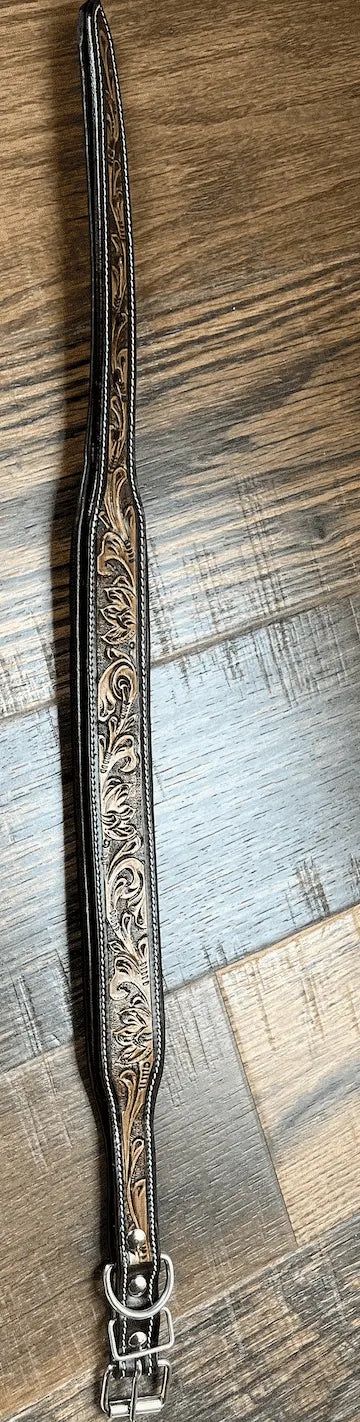 Handcrafted Padded Leather Tooled Dog Collar Dog