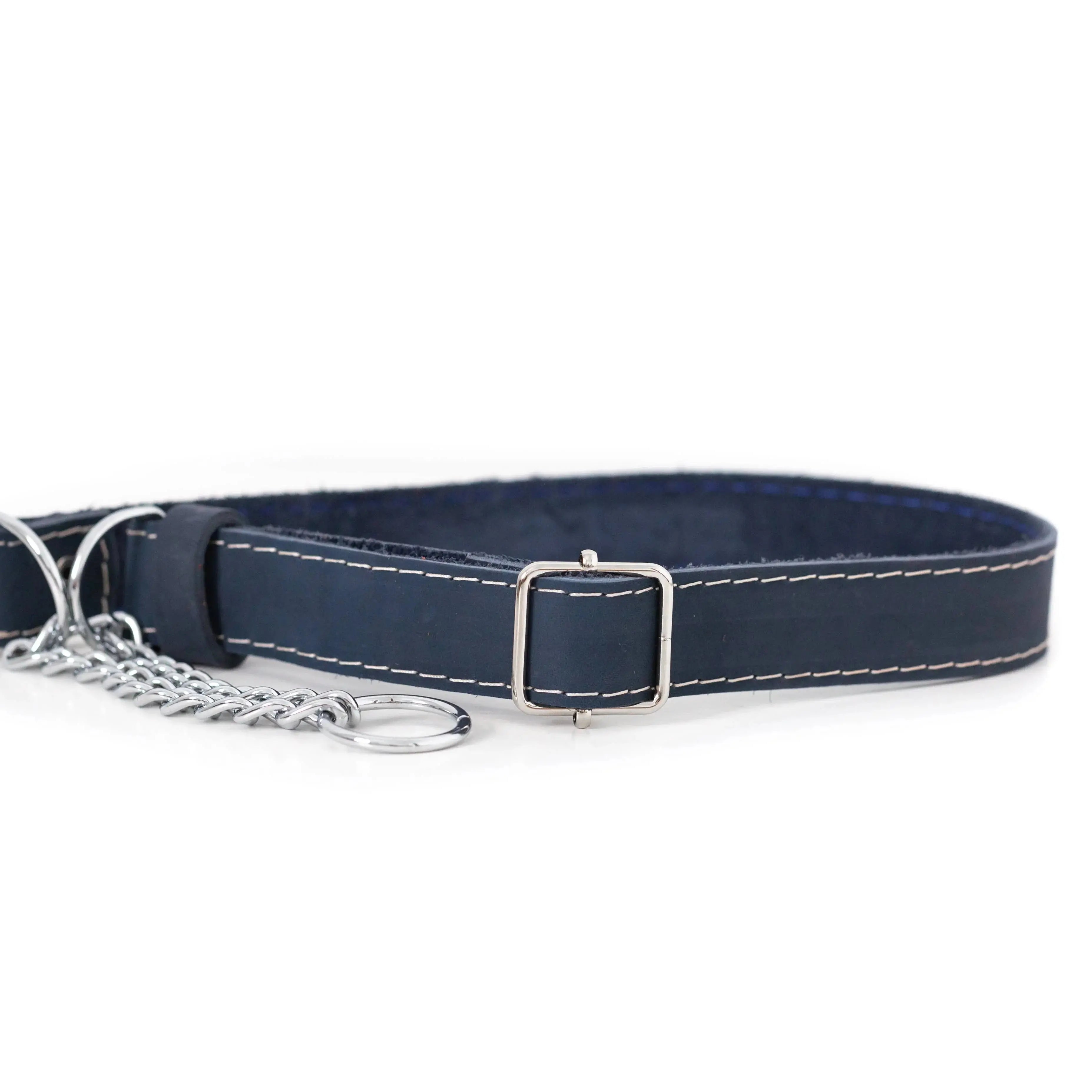 Euro-Dog Collar Martingale - Navy Dog
