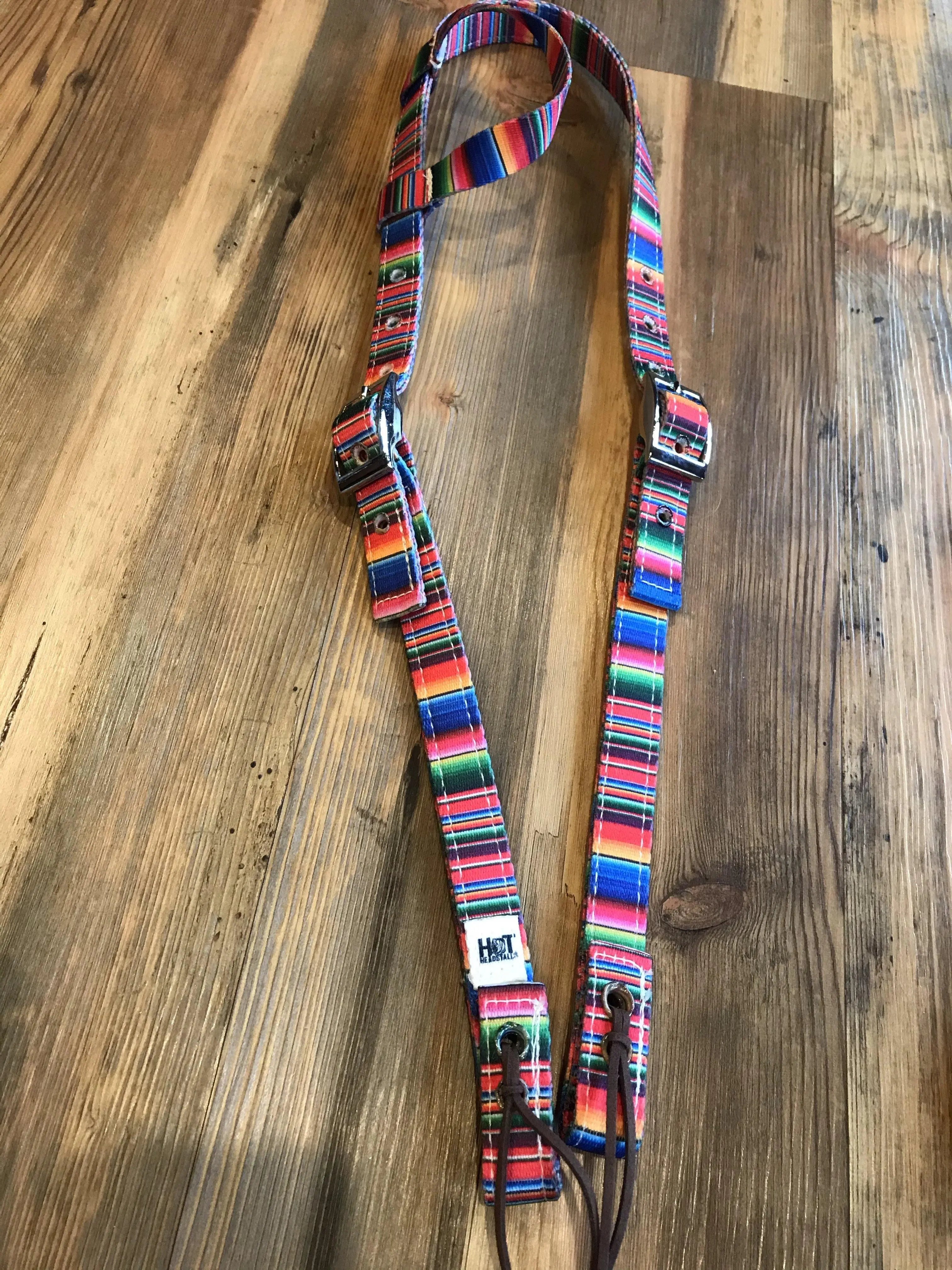 One Ear Headstalls Colorful Styles & Patterns Standard Serape Leather Ties Horse