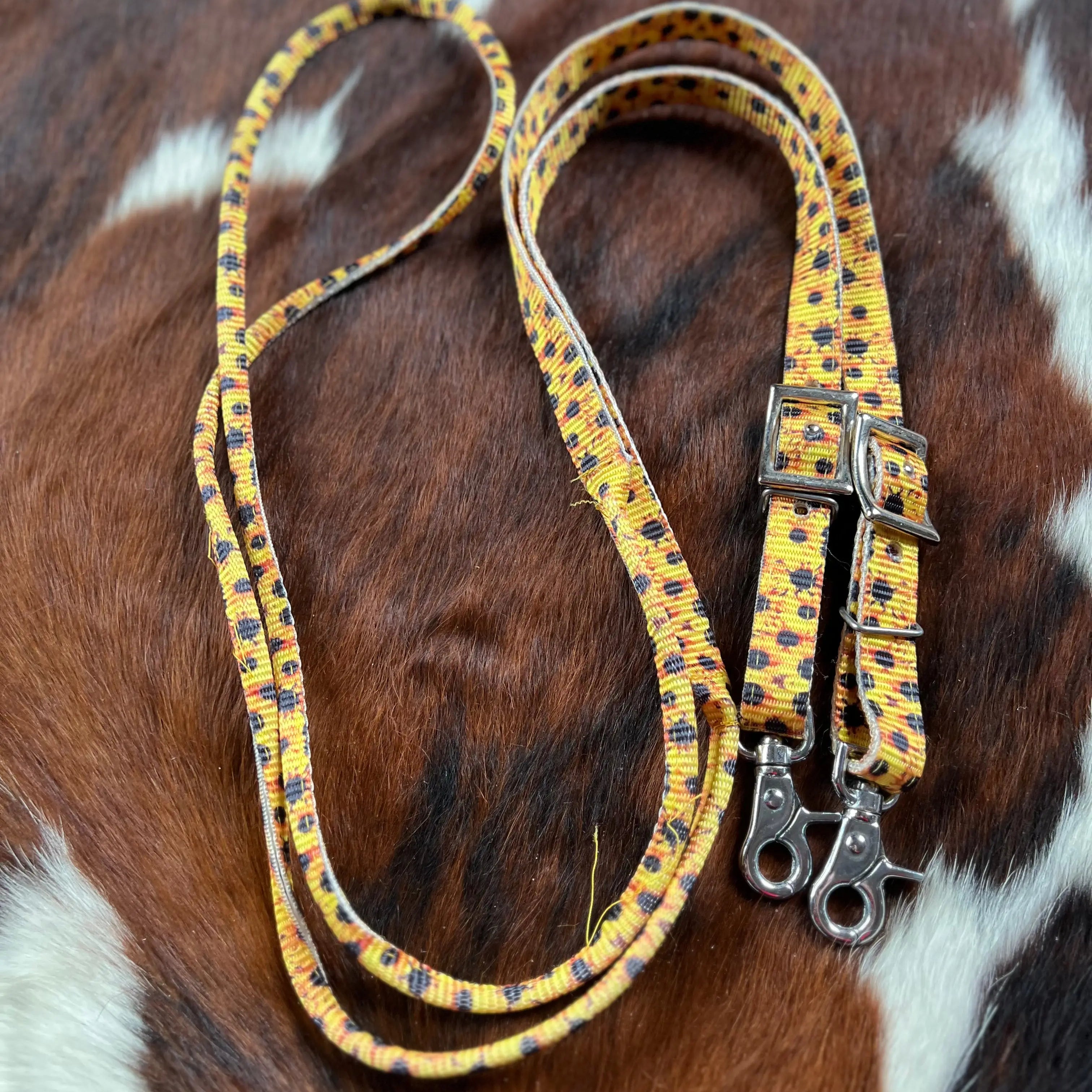 3/4" x 8ft Sunflower nylon contest rein with scissor snap end Reins