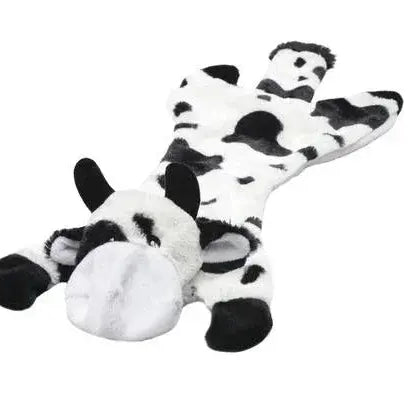Stuffing Free Dog Toy with Squeaker - Pink, Green, and Gray, Red, Yellow Cow Dog