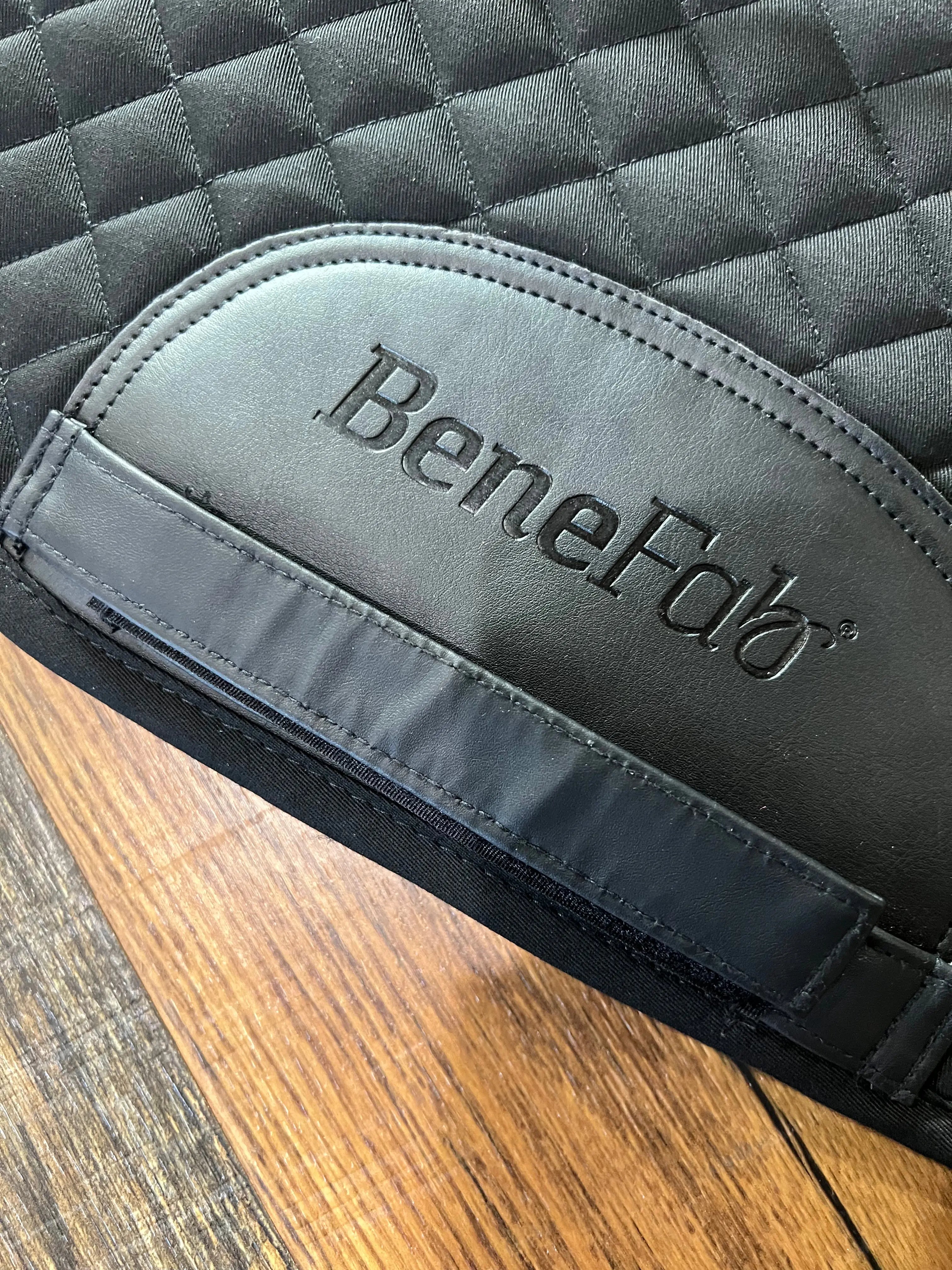 New black Benefab therapeutic quilted saddle pad with logo