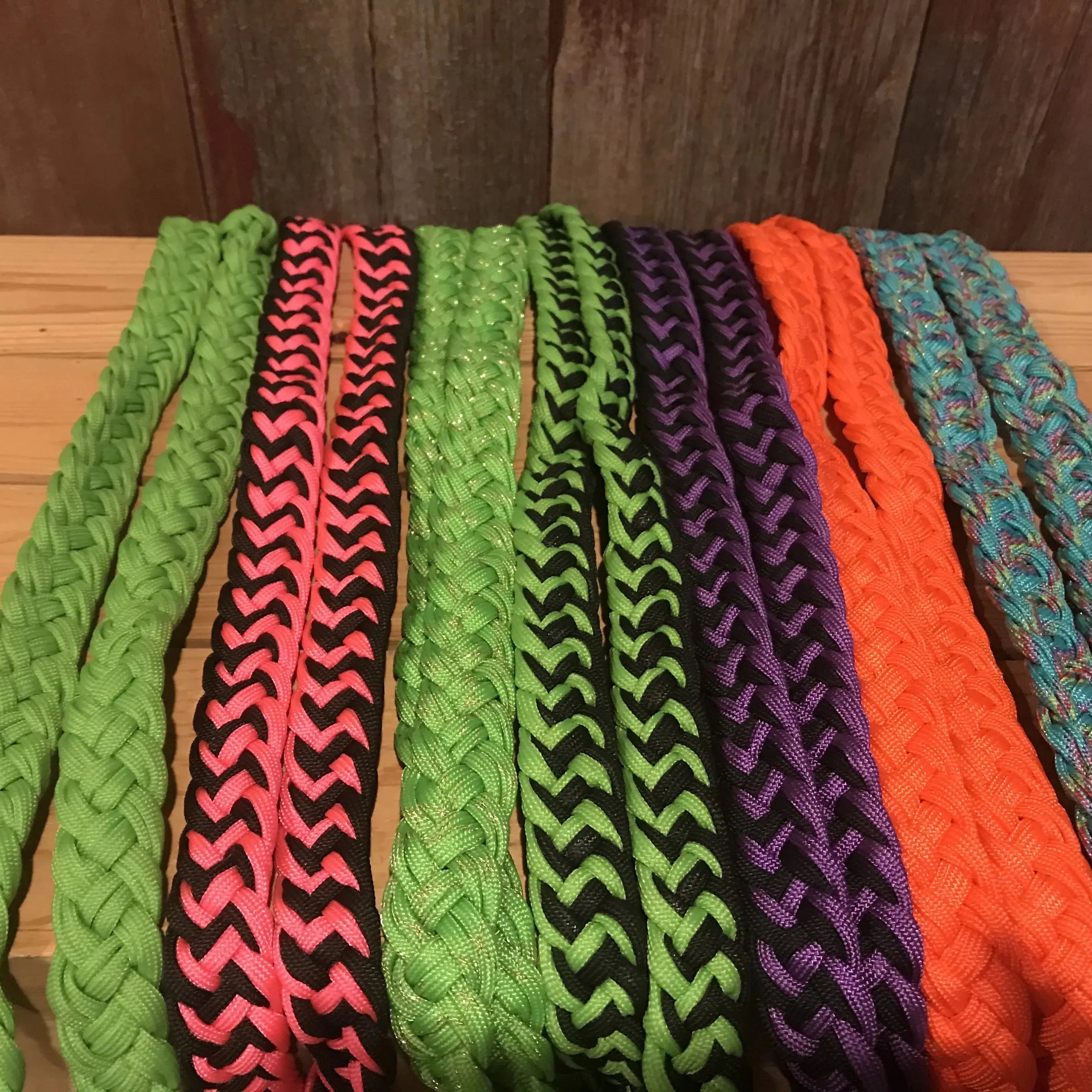 Braided Barrel Reins 8' - Multiple Color Options. Horse
