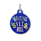 Funny Personalized QR Code Dog ID Tag - Walking Vet Bill Engraved QR Code Large 1.25" Purple Dog