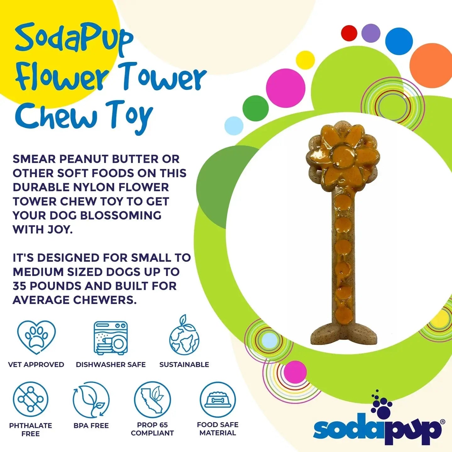 SodaPup Flower Tower Durable Nylon Chew and Enrichment Toy dog chew