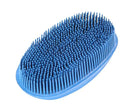 Oval Face Curry Grooming & Bathing Pet Brush Pacific Blue Horse