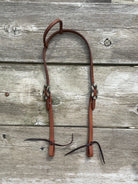 Oiled Harness Single Ear Headstall With Antique Silver Bar Buckle Horse