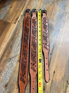 Tan hand tooled Dog collar
