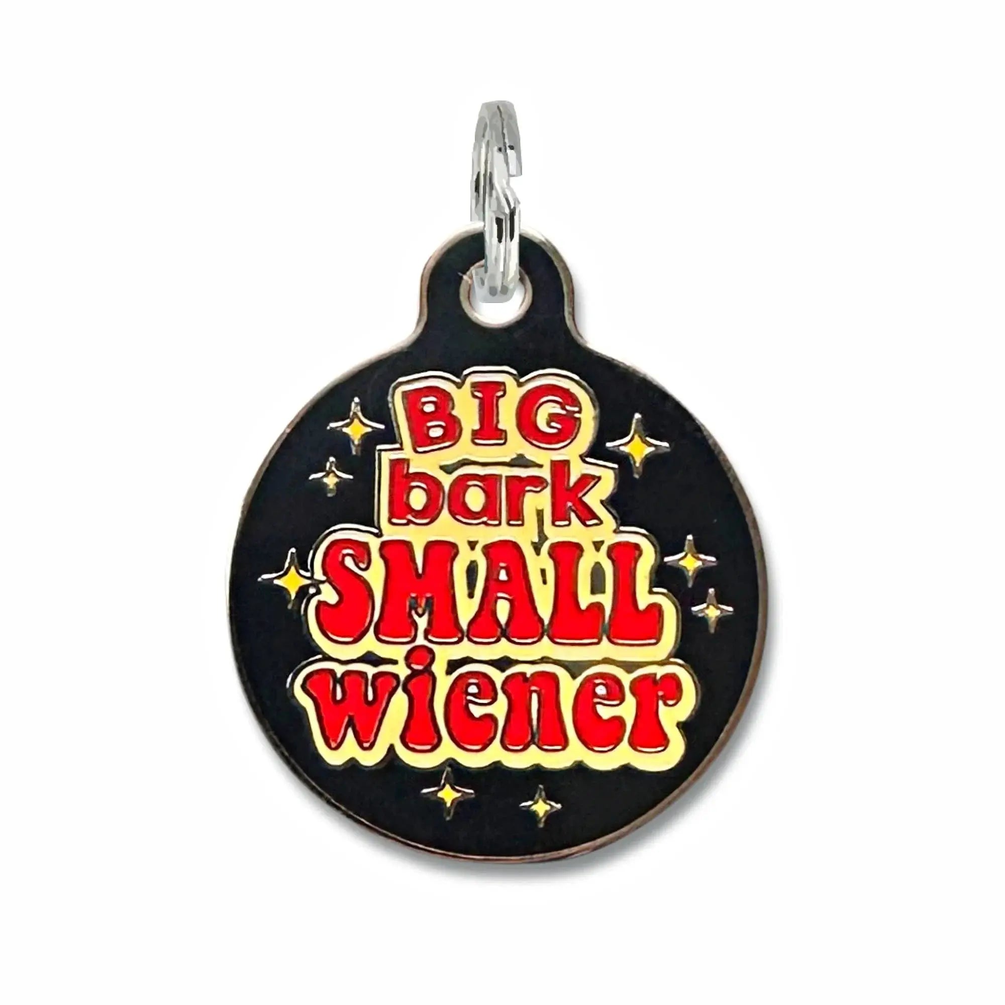 Dog ID Tag with Personalized QR Code - Big Bark Small Wiener