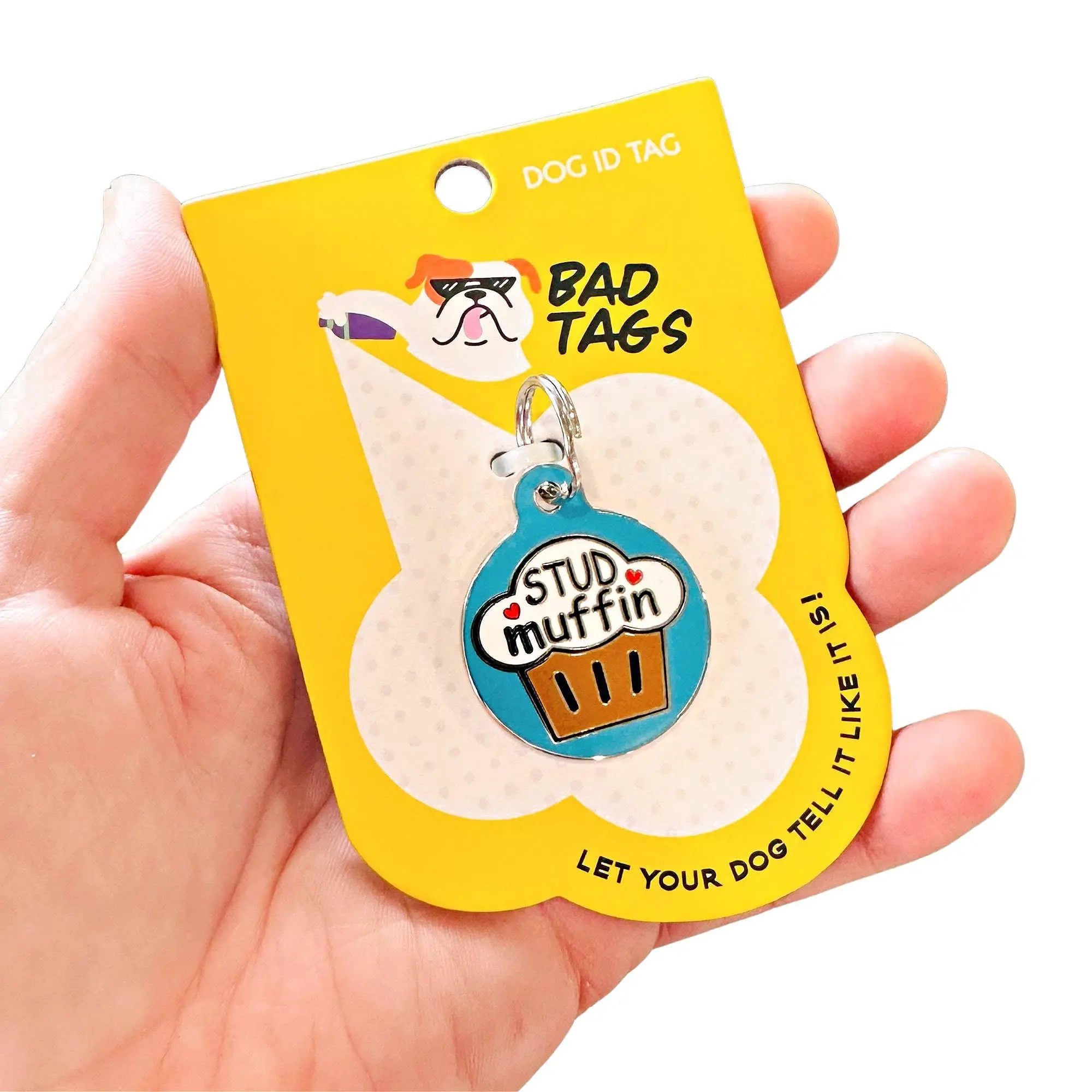 Dog ID Tag with Personalized QR Code Stud Muffin