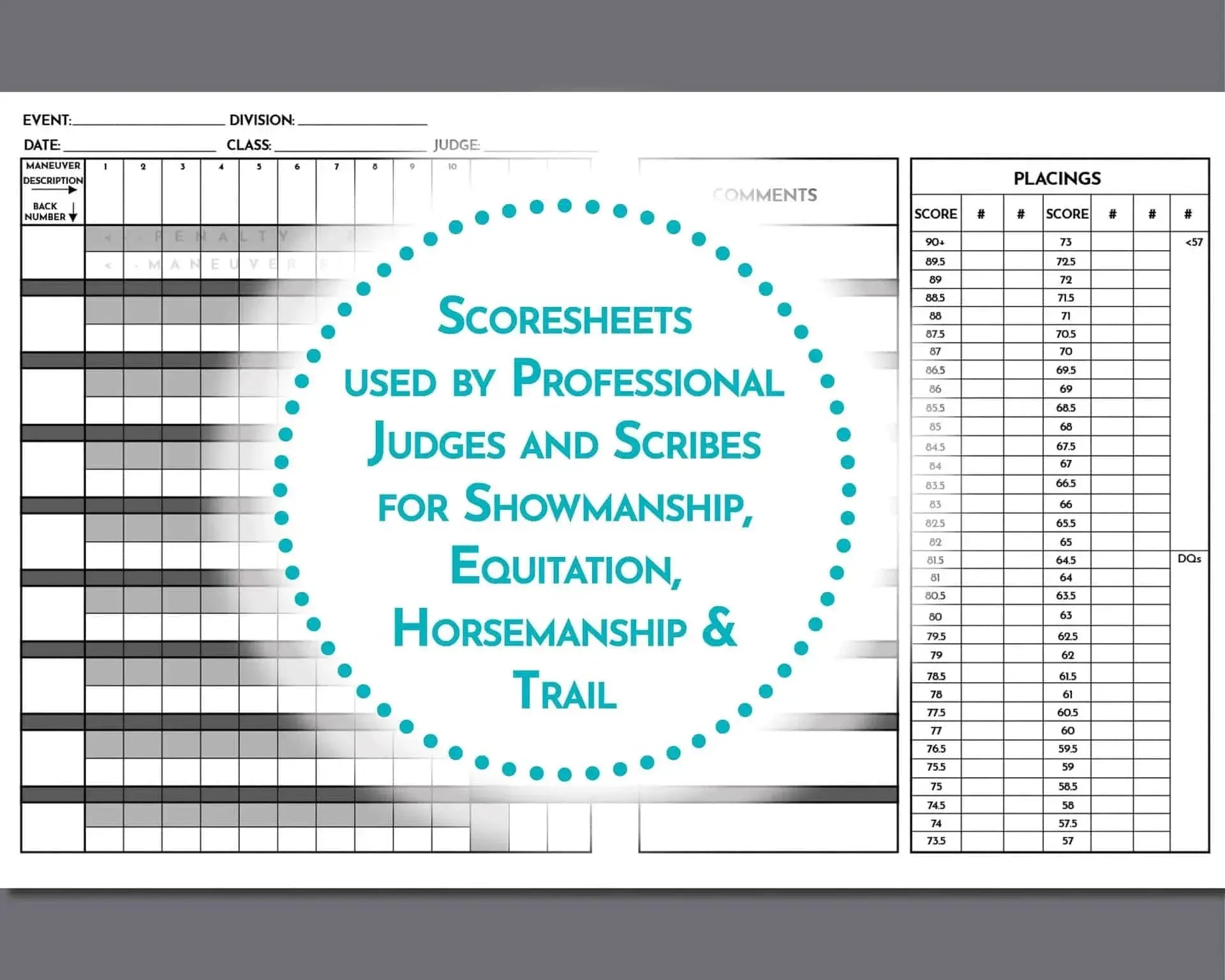 The Book Of Horse Show Pattern Scoresheets