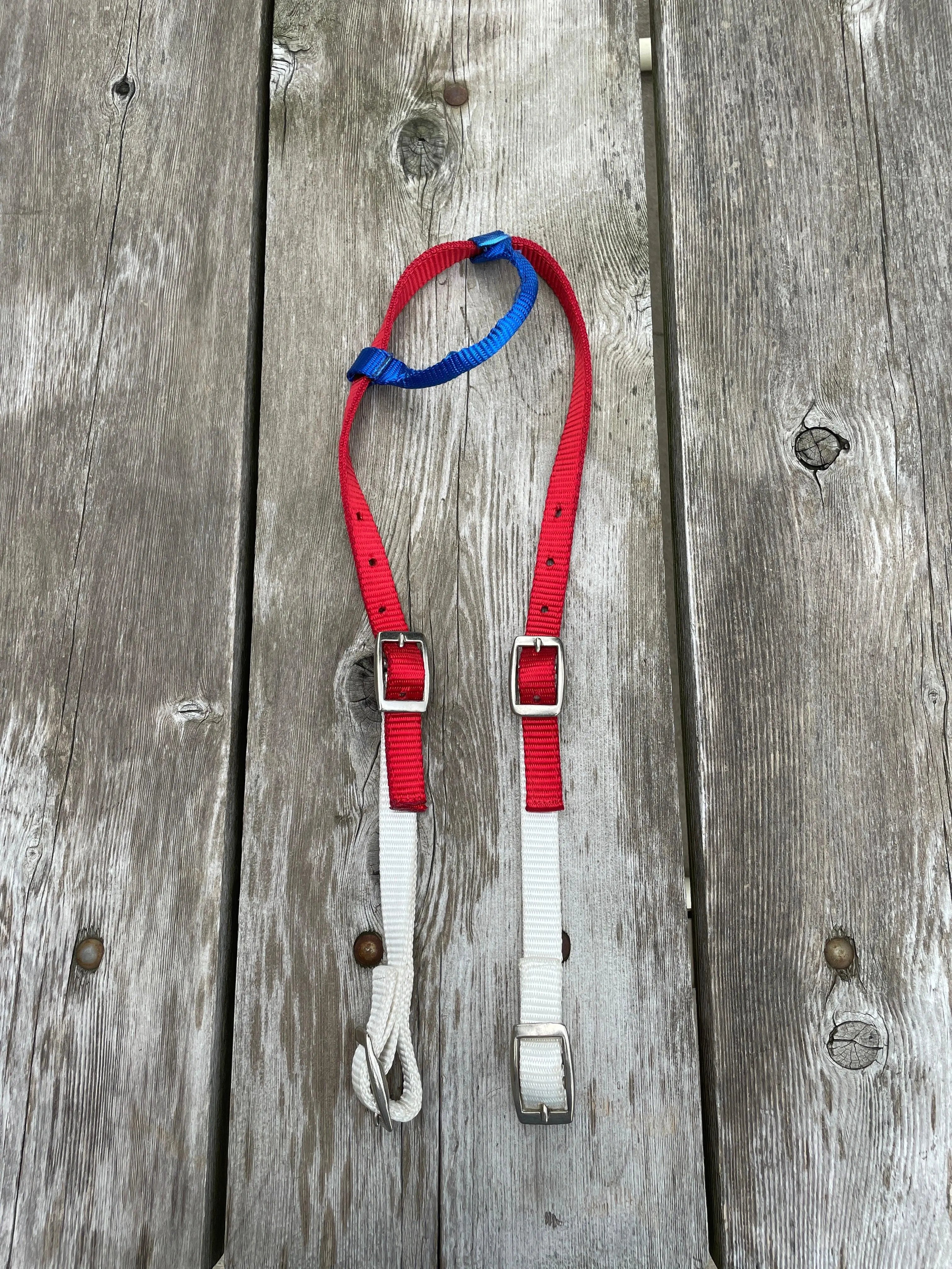 Red, White, and Blue Nylon One Ear Headstall Horse