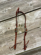 Oiled Harness Single Ear Headstall With Antique Sunflower Buckle Horse