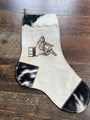 Barrel Racer Natural Cowhide Christmas Stocking