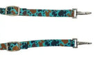 Teal Cow Print One Ear Nylon Headstall