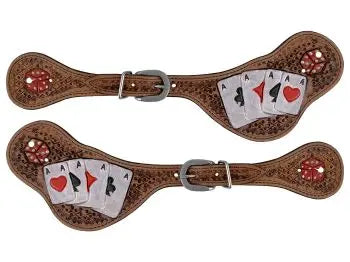 Rider's Luck Ladies Tooled Leather Spur Straps Horse