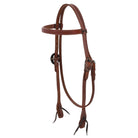 Harness Leather Browband Headstall with Floral Buckles Horse