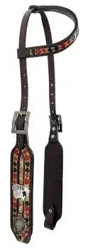'Royal Flush' One Ear Headstall and Breast Collar Set Horse Tack