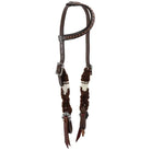 High Desert Mohair brown leather one ear headstall with silver conchos