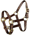Foal/Mini size Premium nylon cheetah halter with brass hardware.