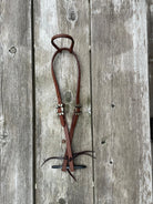 Oiled Harness Single Ear Headstall With Antique Silver Scalloped Buckle Horse