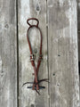 Oiled Harness Single Ear Headstall With Antique Silver Scalloped Buckle