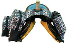 Teal & Orange Aztec Print Insulated Water Bottle Horn Bag