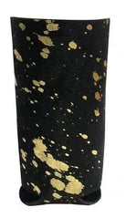 Black and Gold Acid Wash Hair on Cowhide Slim Can Holder