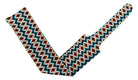 Teal and White Aztec Lycra printed slip-on tail bag.