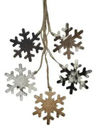 Cowhide Western Leather Christmas Ornament - Snowflake - Sold Individually