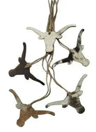 Cowhide Western Leather Christmas Ornament - Steer Head- Sold Individually