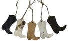 Cowhide Western Leather Christmas Ornament - Boot - Sold Individually
