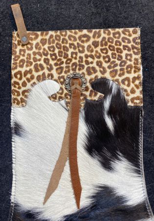 White Cheetah & Cowhide LV Purse