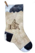 Barrel Racer Natural Cowhide Christmas Stocking