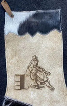 Barrel Racer Natural Cowhide Christmas Stocking