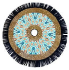 Cowhide Leather Christmas Tree Skirt - Acid Wash/Aztec Inlay People