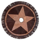 Suede Leather Christmas Tree Skirt - Embossed Leather Star People