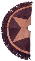 Suede Leather Christmas Tree Skirt - Embossed Leather Star People