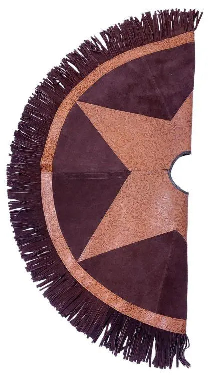 Suede Leather Christmas Tree Skirt - Embossed Leather Star People