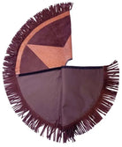 Suede Leather Christmas Tree Skirt - Embossed Leather Star People