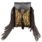 Leopard Cowhide Rear Cinch Saddle Bag
