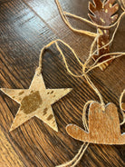 Brown/Gold Cowhide Leather Christmas Ornament- Sold Individually