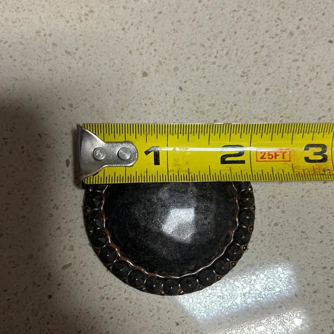 Antique black hammered concho with screw