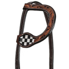 Argentina Cow Leathern Fast Lane One Ear Headstall close up