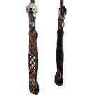 Argentina Cow Leathern Fast Lane One Ear Headstall close up