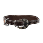 Diamond Flush Leather Dog Collar Dog