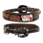Diamond Flush Leather Dog Collar Dog