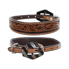 Paisley Leather Dog Collar Dog