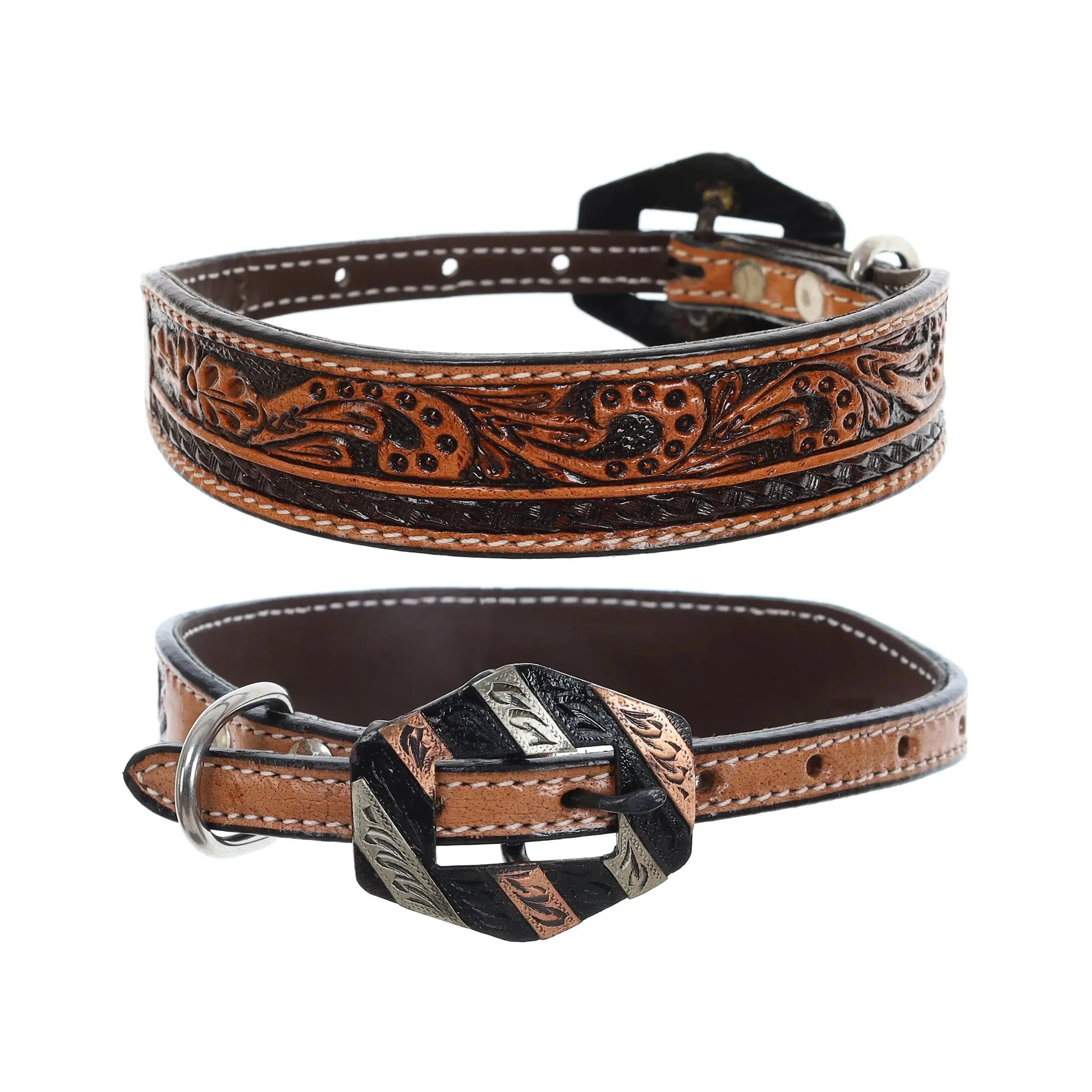 Paisley Leather Dog Collar Dog